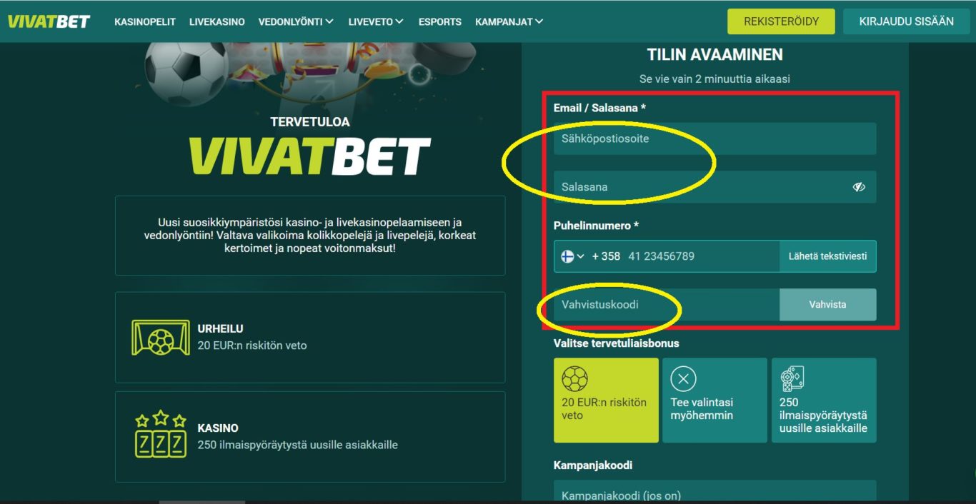 Vivatbet registration - säännöt ja ominaisuudet