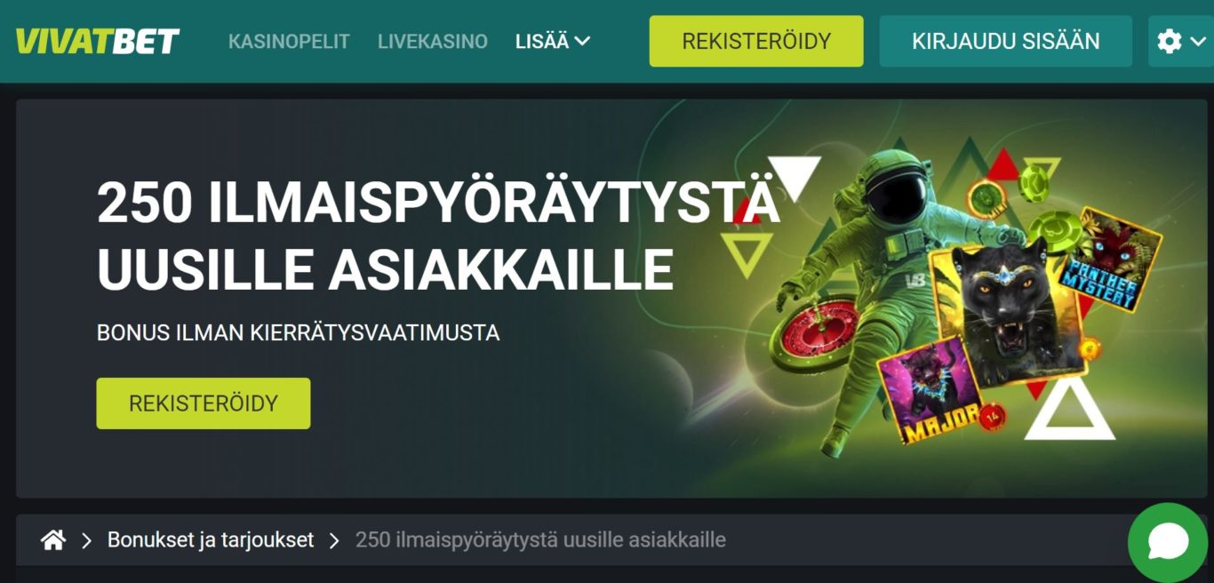 Tervetuliais Vivatbet bonus eri pelaajille